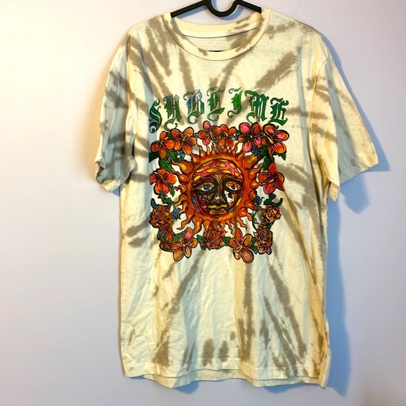 Sublime Tye Die Floral Skull Sun T-Shirt Short-sleeve Band size L - Picture 1 of 15